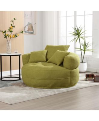 Chenille Sleeper Sofa Chair - Modern Fluffy Lounge Seat