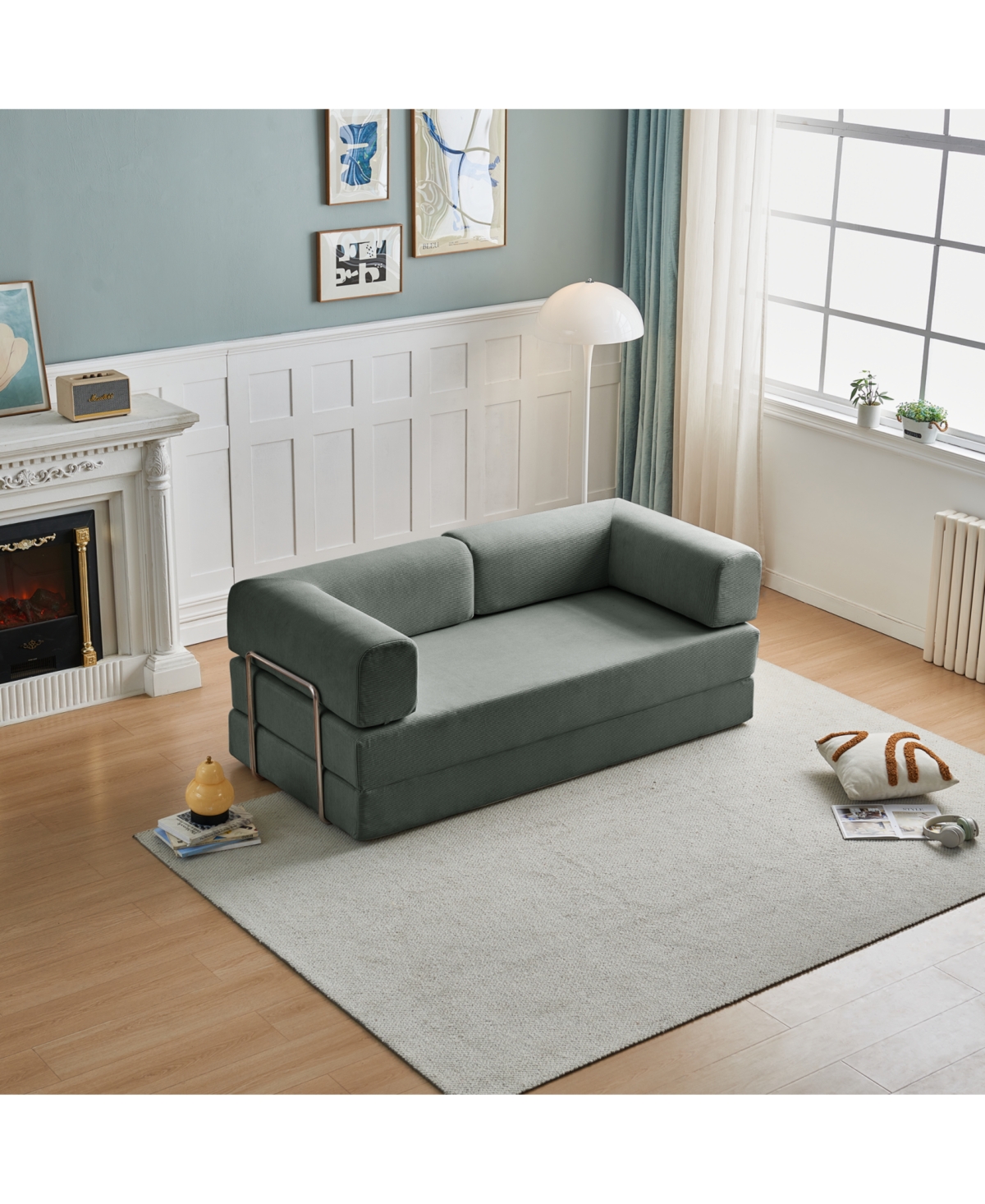 Streamdale Furniture Modern Corduroy Sofa Bed - 3 Seater, Versatile Layouts