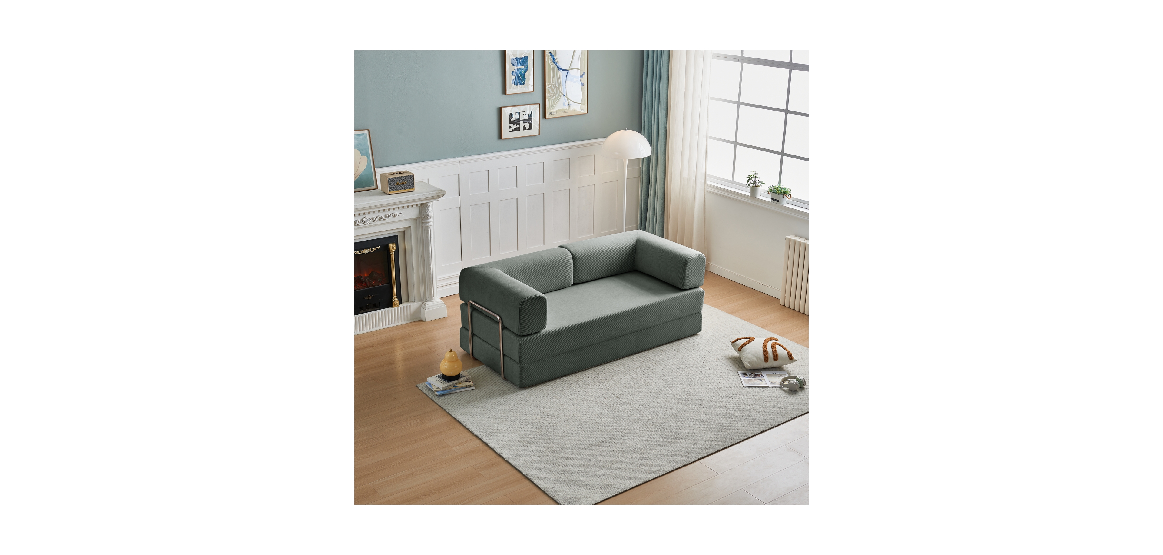 Streamdale Furniture Modern Corduroy Sofa Bed - 3 Seater, Versatile Layouts