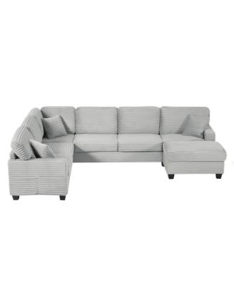 Streamdale U-Shaped Sectional Sofa with Ottoman & Storage Pockets