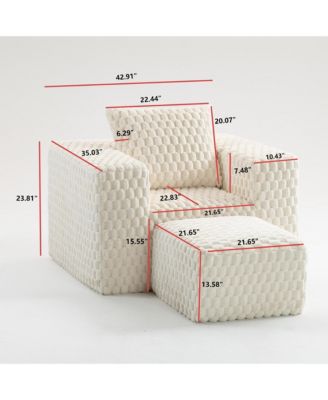 Corduroy compression sofa with Ottoman