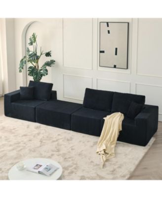 110" Cloud Modular Sectional Sofa w/ Ottoman & Pillows