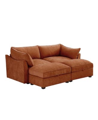 2-Seat Sofa w/Ottomans & Storage