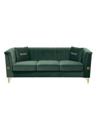 Gold Leg Sherpa Sofa - Modern 3-Seater Couch