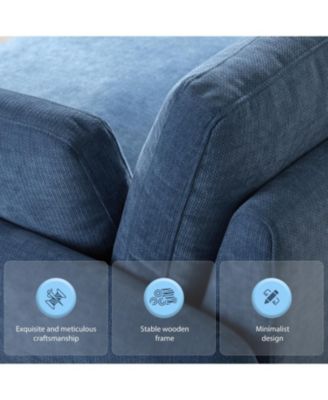  Oversized Chenille Sofa Chair - Wide Deep Seat, Modern Armchair