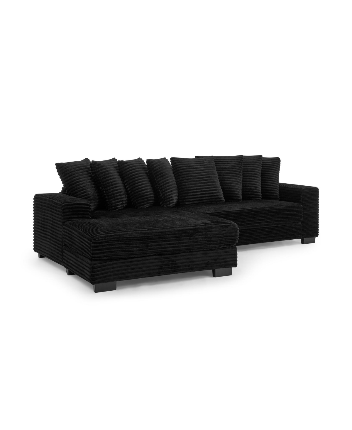 Streamdale Furniture Corduroy Tufted Sleeper Sectional Sofa, L-Shaped Modular Convertible