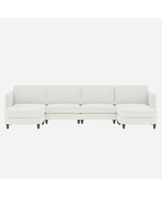 Streamdale 141.5" U-Shaped Sofa Couch with Ottoman & Pockets