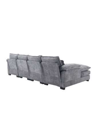 Chenille U-Shaped Sofa (Oversized, 4-Seater)