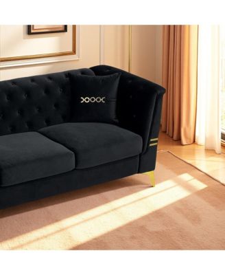 Streamdale Tufted Velvet Sofa, 82" Mid-Century Couch