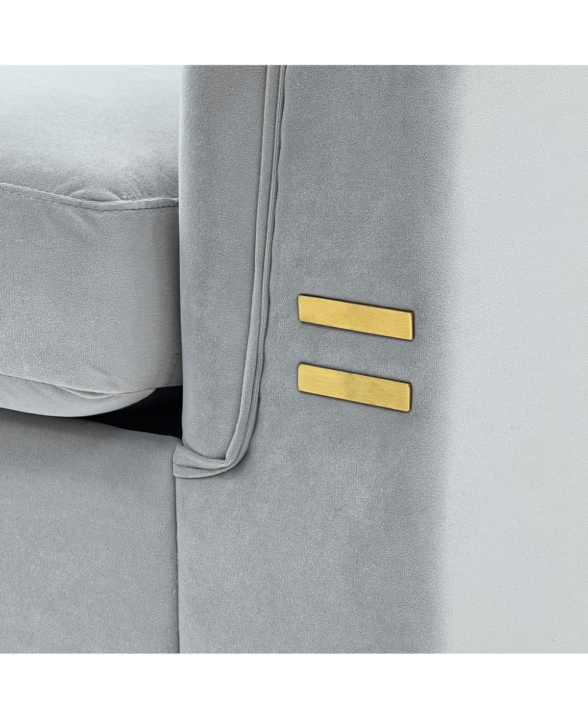 Streamdale Furniture Tufted Velvet Sofa, 82" 3-Seater Couch, Gold Legs