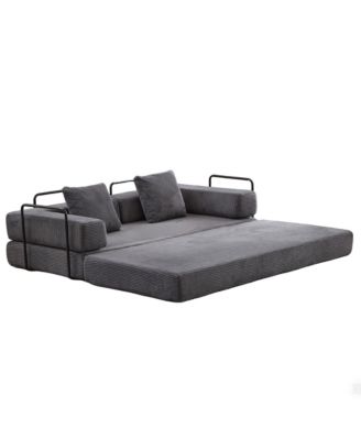  Corduroy Floor Sofa Bed - Dark Grey