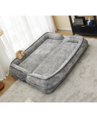 Double Chenille Dog Bed Sofa Couch - Extra Large, Adjustable