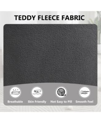  Swivel Teddy Fleece Comfy Chair with Pillow - Dark Grey
