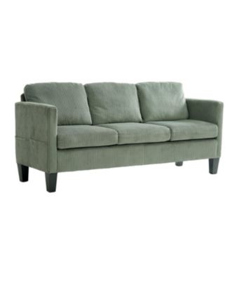 Corduroy Sofa- Modern Design, Easy Assembly - Olive Green