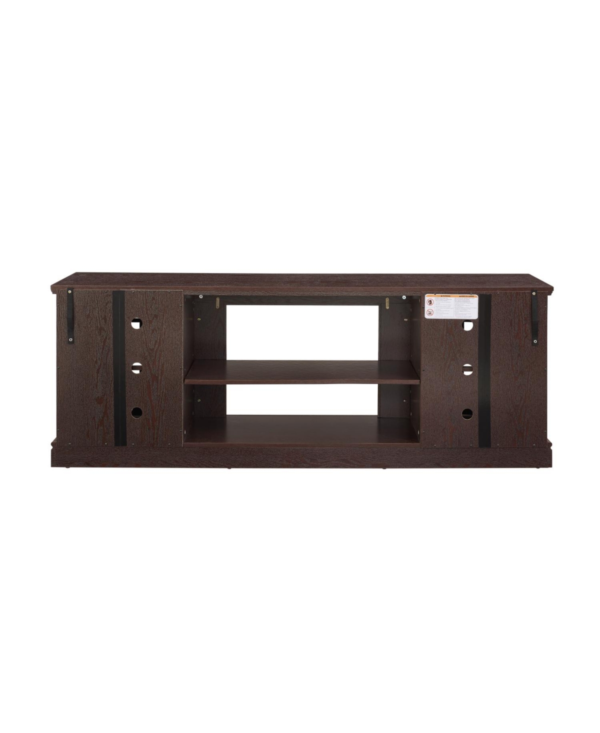 Streamdale Furniture 70" Modern Tv Stand, Faux Stone Media Console, Cherry Entertainment Center