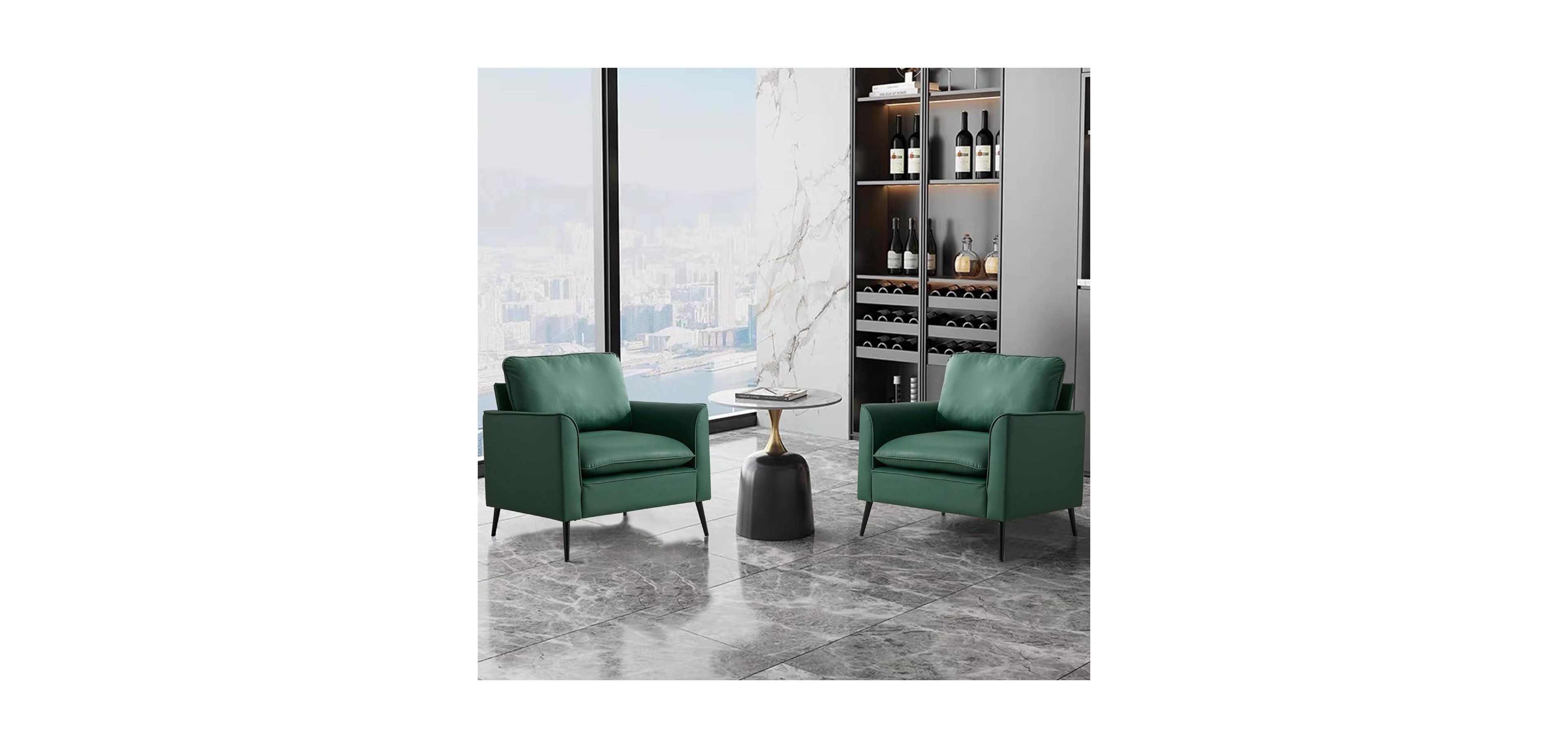 Streamdale Furniture Cat Paw Green Leather Sofa & Chair Set