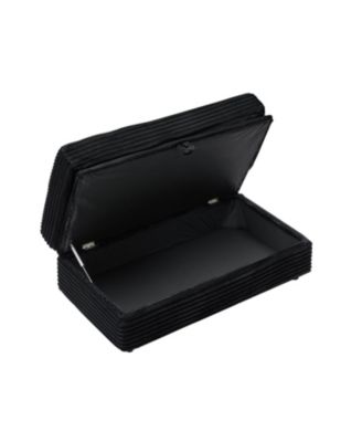 Streamdale Corduroy Armchair Set w/ USB & Storage - Black