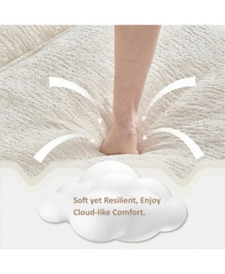 99" Cloud Sectional Sofa, Chenille L-Shape Couch with Ottoman, Beige