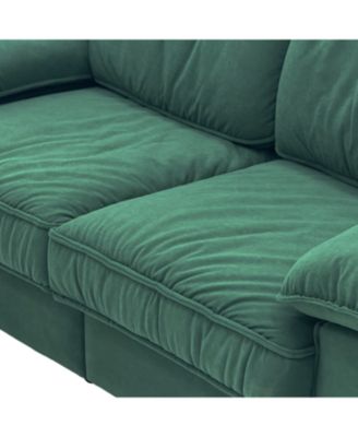 Green Velvet 79" Storage Loveseat - Modern Small Space Sofa