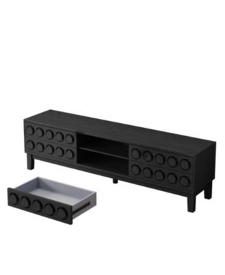 Mid-Century Media Console - 4 Drawers, Cable Management, TV Stand up to 75"