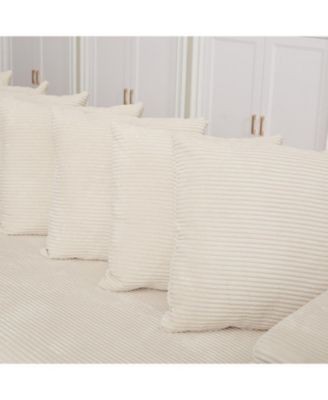 Corduroy L-Shaped Sectional Sofa with Chaise & Storage