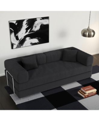 Modular sofa convertible pudding block sofa bed with armrests