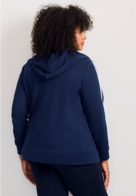 Women's Plus Size Side Stripe Zip Hoodie