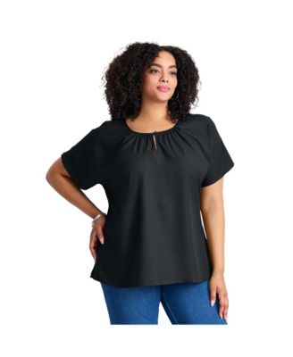 Women's Keyhole Dolman Sleeve Blouse