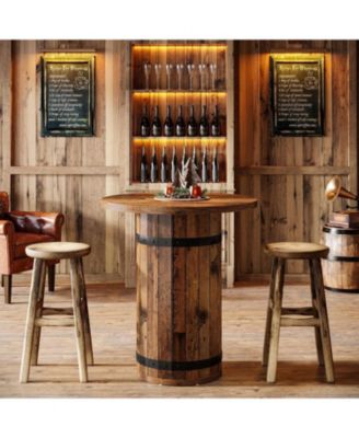 Round Bar Table, 39.4-Inch Bar Height, Bistro Pub Table for Kitchen, Living Room, Small Space