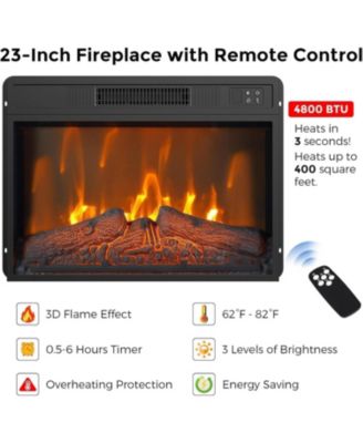 Electric Fireplace TV Stand for TVs up to 67" Freestanding Heater Adjustable Flame Fireplace Insert with Remote Control