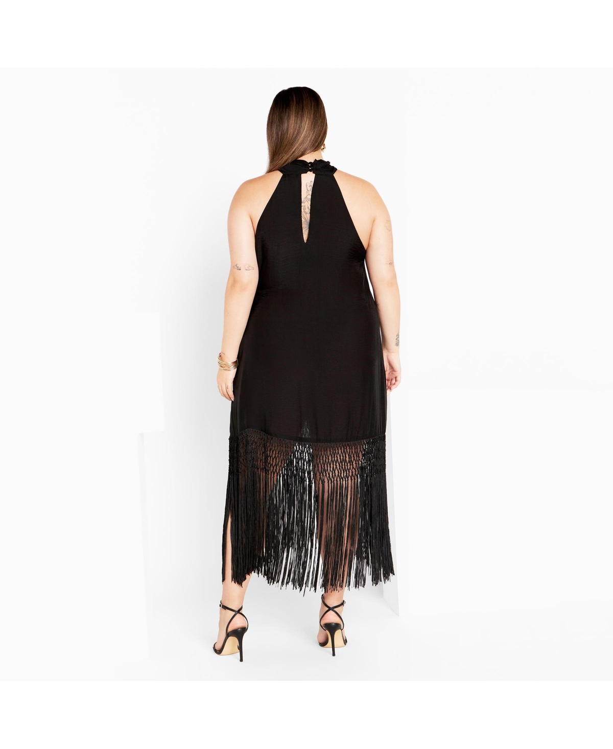 City Chic Plus Calypso Fringe Dress