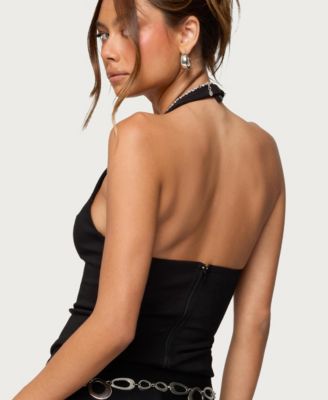 Women's Stassy Abstract Cutout Halter Top