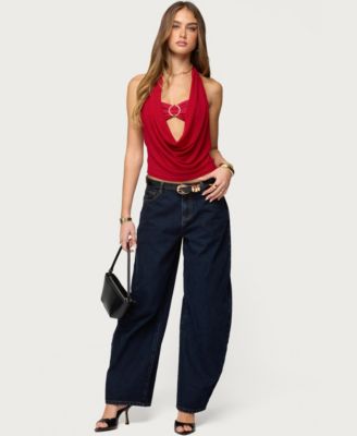 Women's Issey Layered Bandeau,Bra Cowl Neck Top