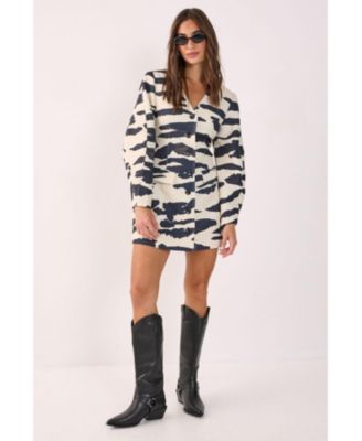 Women's Cocoon Sleeve Tailored Mini Dress