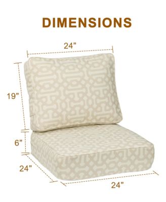 Outdoor Patio Chair Cushions Set, Sunbrella Fabric Weather-Resistant Outdoor Cushion with Individual Pocket Springs