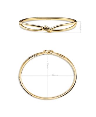 Love Knot Bangle Bracelet in Gold Plated Sterling Silver