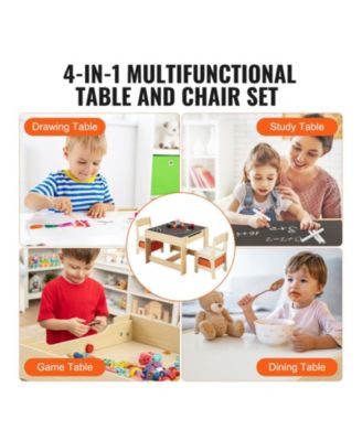 Kids Table and Chair Set Wooden Activity Table with Storage Boxes for Art and Craft