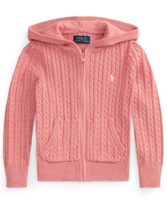 Girls' 2T-6X Mini-Cable Full-Zip Hooded Sweater