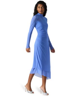 Women's Blare Mesh Asymmetrical-Hem Midi Dress