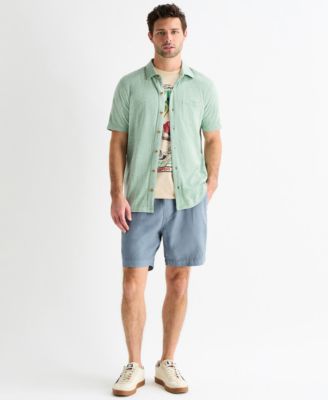 Men's Short-Sleeve Linen Knit Shirt paired with the Mustang T-shirt and Bluestone 7 Inch Linen Pull On Shorts