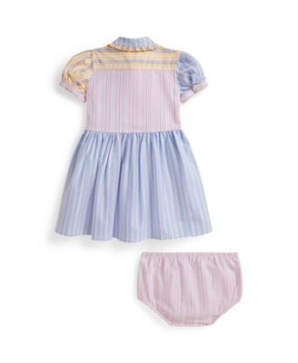 Baby Girls' Striped Fun Shirt Dress and Bloomers