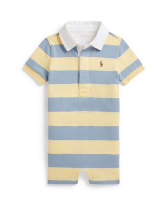 Baby Boys' Striped Rugby Collar Shortall