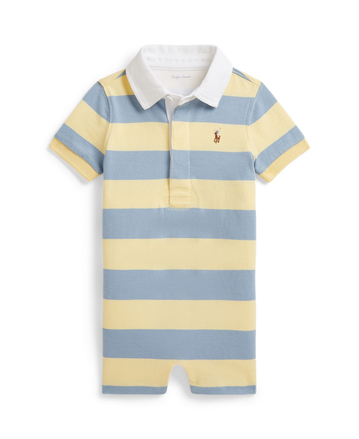 Polo Ralph Lauren Baby Boys' Striped Rugby Collar Shortall — фото 1