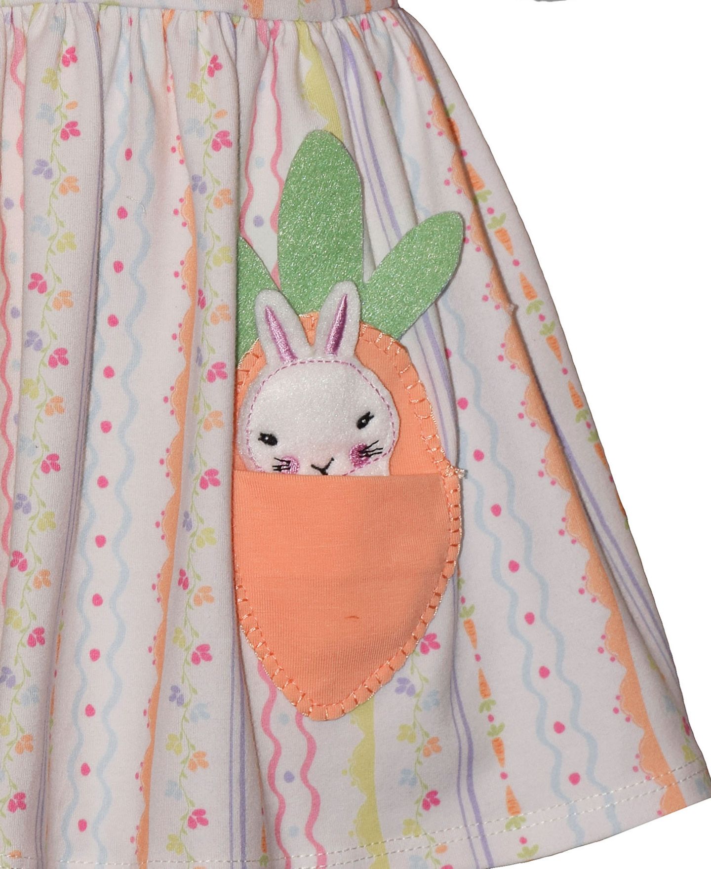 Платье Bonnie Baby Carrot Pocket Easter Dress and Bloomers для девочек-малышей, цвет: Молочный белый / Розовый — фото 4
