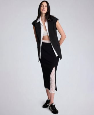 Women's Pull-On Column Slit Skirt