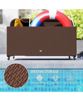 Wicker Pool Float Storage Organizer, Pool Float Holder,