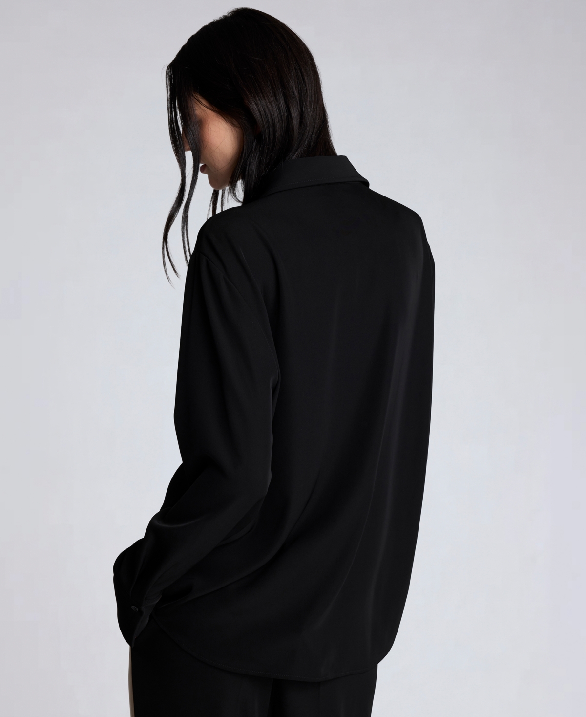 Kenneth Cole Women's Oversized Button-Front Collared Shirt