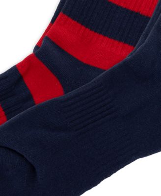 Men's Denim Bear and Stripe Crew Socks, 2-Pack