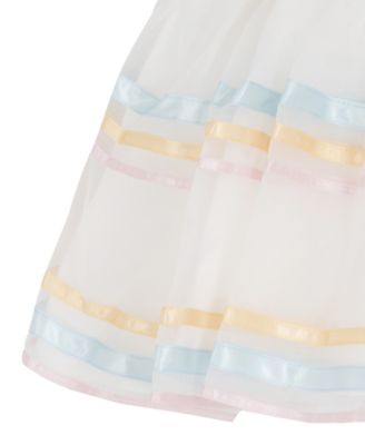 Baby Girls' 3D Floral Mesh Round Neck Dress and Panty, 2-Piece Set