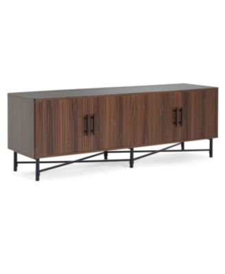 Streamdale Chestnut 4-Door TV Cabinet - Storage & Adjustable Shelves